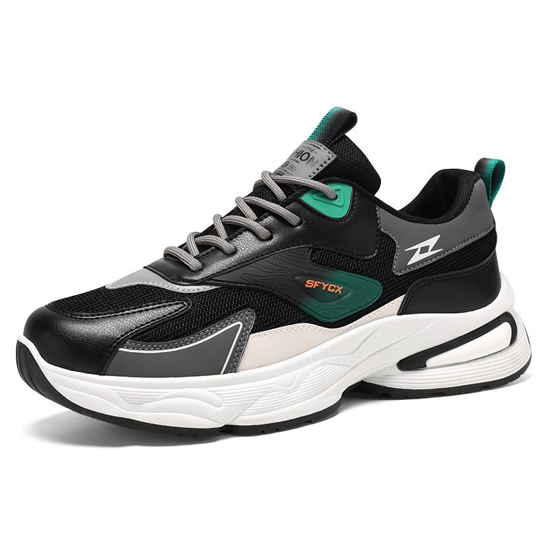 Jesienne nowe oddychające buty sportowe z siateczki, męskie modne i uniwersalne, gruba podeszwa, antypoślizgowe, codzienne buty dla taty_voghion.com