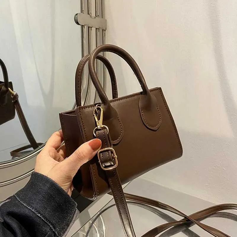 Elegant Top Handle Shoulder Bag For Women Solid Color Pu Leather_voghion.com