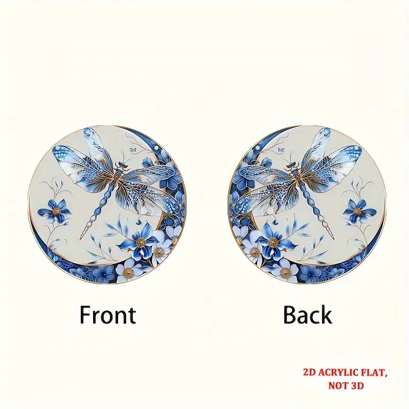 20 cm Bohemian Libelle Zonnevanger - Blauw/wit porseleinen acryl met bloemenmotief. Perfecte decoratie voor thuis/op kantoor/in de tuin. Geweldig cadeau voor een housewarming._voghion.com