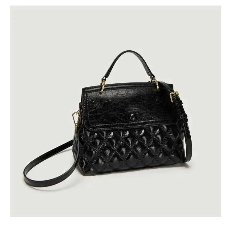 Women's Large Capacity Plaid Crossbody Handbag In Leather Style_voghion.com