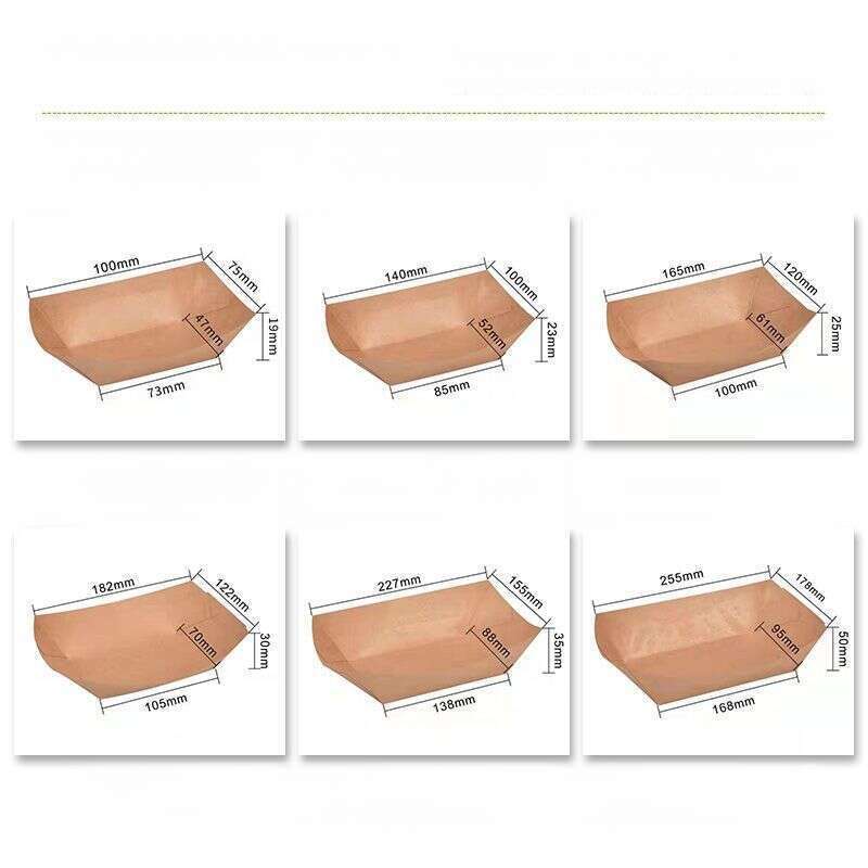 Kraft Open Boat Commercial Fried No Folding Chicken Rice, Flower Chips, Snack Box, Paper Tray, Barbecue Tray_voghion.com