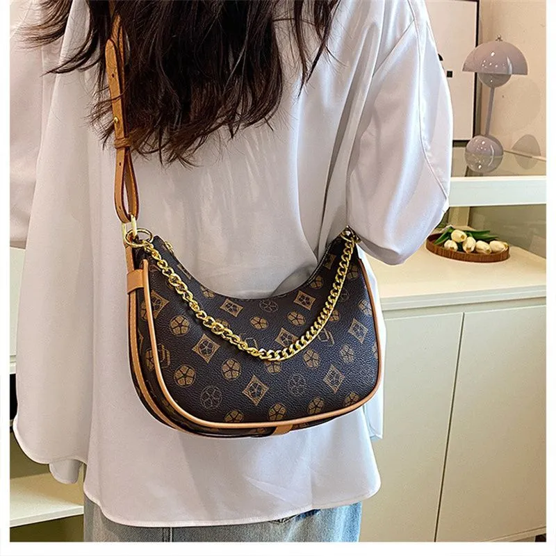 Designer Women's Armpit Bag High-end Texture Printed Shoulder Bag_voghion.com