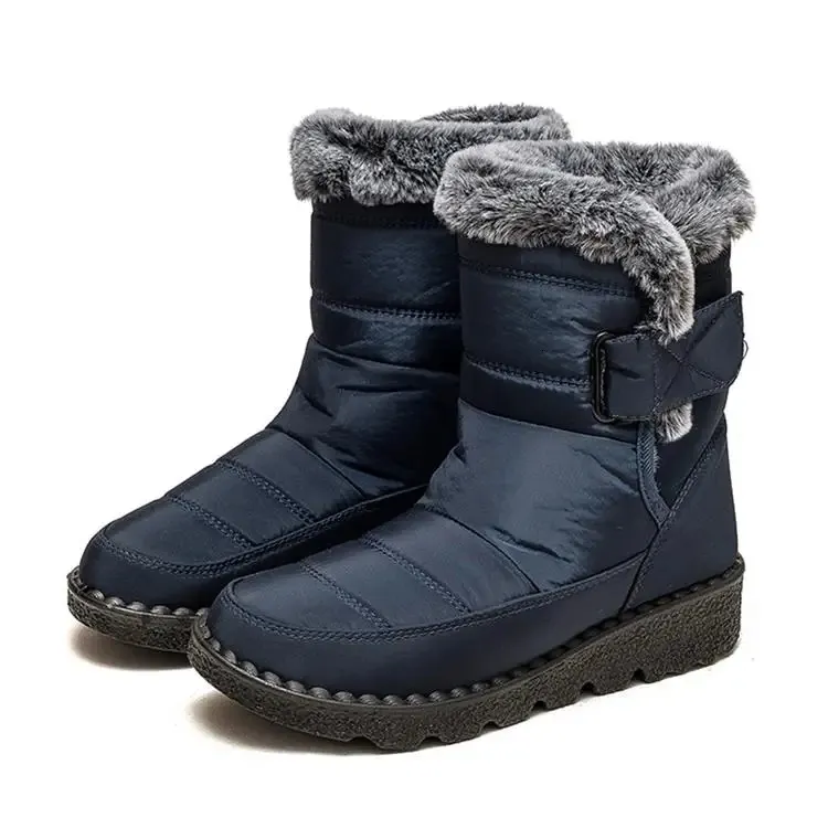 Botas femininas de neve macias com plataforma de pele para manter o calor, botas femininas plus size, sapatos de inverno para mulheres 241022_voghion.com