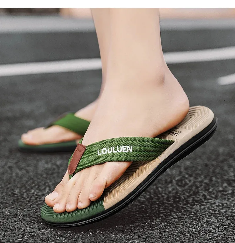 Sommer Thong Flip ps Herre Mode Åndbare Casual Slides Ortopædiske Klips Tå Svangstøtte Strandsandaler 240620_voghion.com
