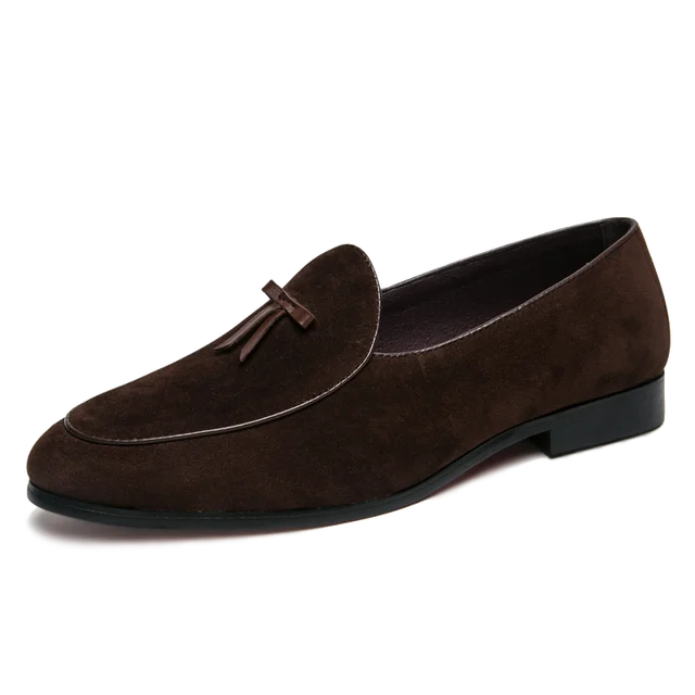 Leather for Slip On Soft Shoes Man Comfortable Casual Men Suede Loafers Moccasins Driving Shoe Male Rubber Sole_voghion.com