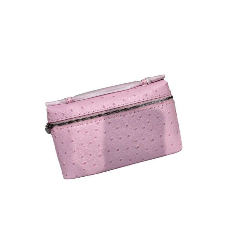 Straußenkorn Lunchbox Modische Einzelschulter Diagonalkreuz Damen Hochwertiges Leder Make-up_voghion.com