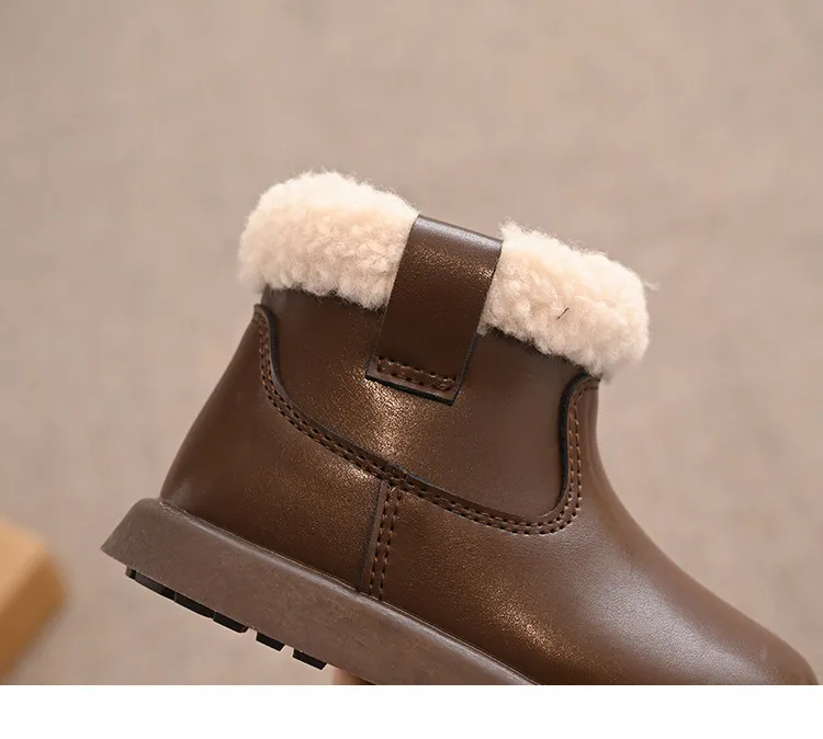 Copii clasici de iarnă, pufoși și moi, fete și băieți, zăpadă la modă, versatil, cald, pentru copii, Kidsnest, școală cauzală, gleznă pentru copii mici_voghion.com