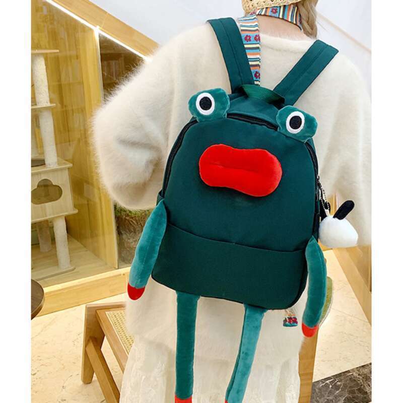 Cartoon Backpack For Women Cute Frog Style School Rucksack_voghion.com