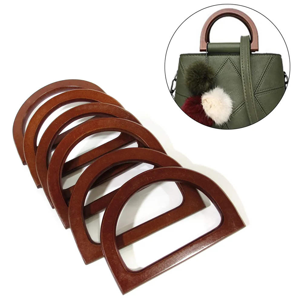 1Pc Round Wooden Handle Solid Wood Handbag Handles Replacement DIY Purse Lage Handcrafted Accessories Bag Making_voghion.com