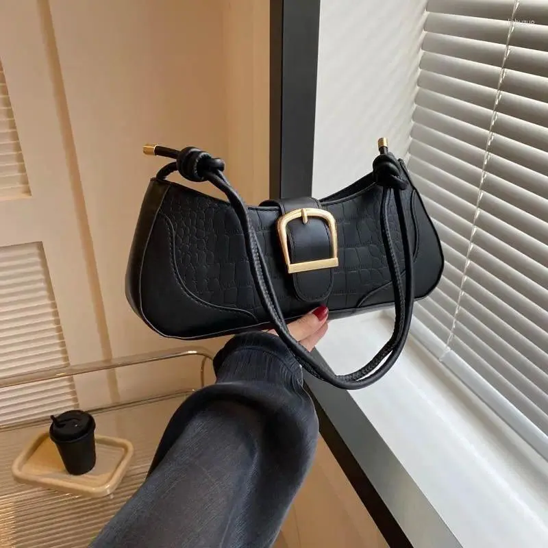 Borsa da donna versatile con coulisse sottobraccio, moda francese, borsa a mano con texture di alta qualità, tracolla retrò, modello 2024_voghion.com