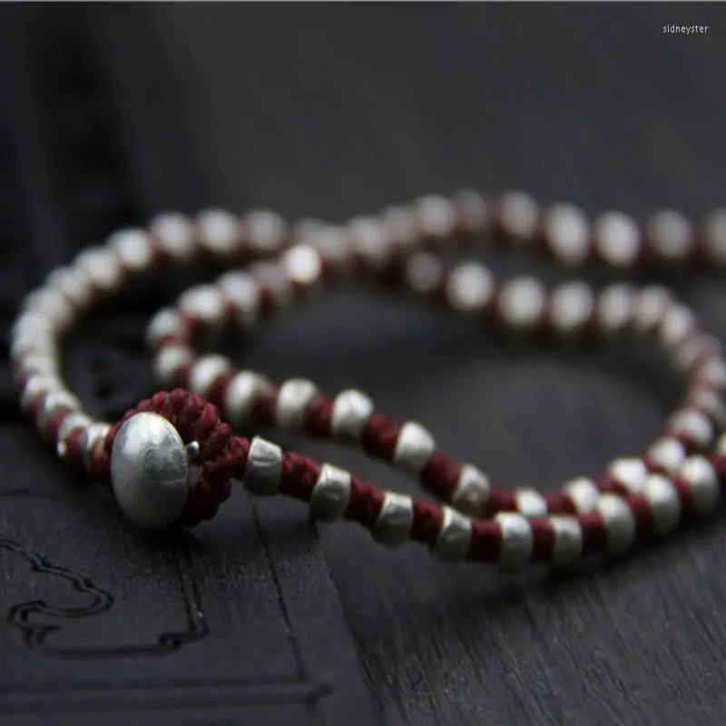 Kedjor Thailändsk Sier Handvävt Vaxrep Halsband För Kvinna S Ren Nationell Vind Nyckelbenskedja Kvinna Kvinnor_voghion.com