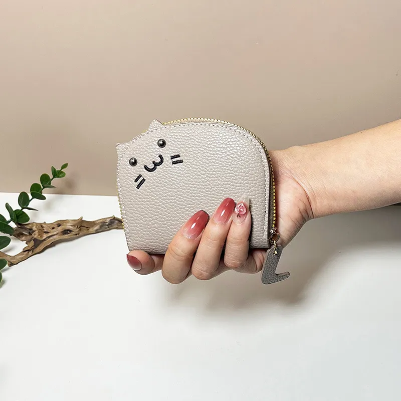 2024 New Cute Cat Small Zipper Girl Brand Designed Pu Leather Women Coin Purse Female Card Holder Wallet_voghion.com