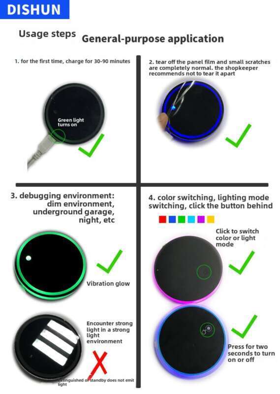 Tappetino luminoso per acqua a LED per auto Il modello può essere modificato con luce ambientale per slot per tazze per auto in acrilico Diametro 68 mm Sette_voghion.com