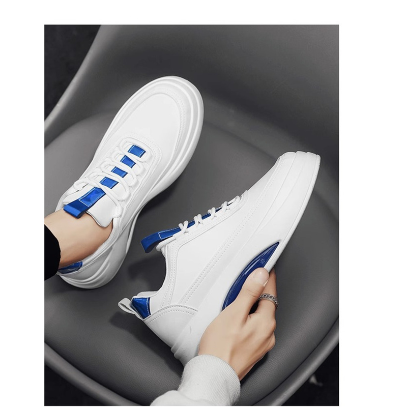 2024 New Summer Versatile Sports Board Men's Casual Leather Elevated Little White Trendy Shoes_voghion.com