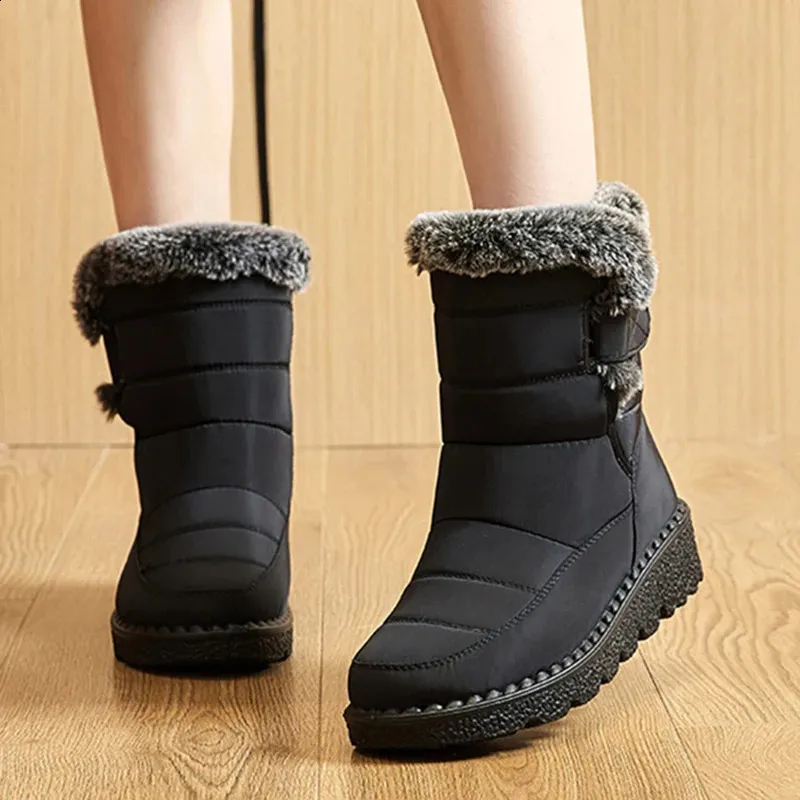 Snow Platform Shoes Woman Fur Keep Warm For Women Plus Size Plush Botas Mujer Winter Boots 240830_voghion.com