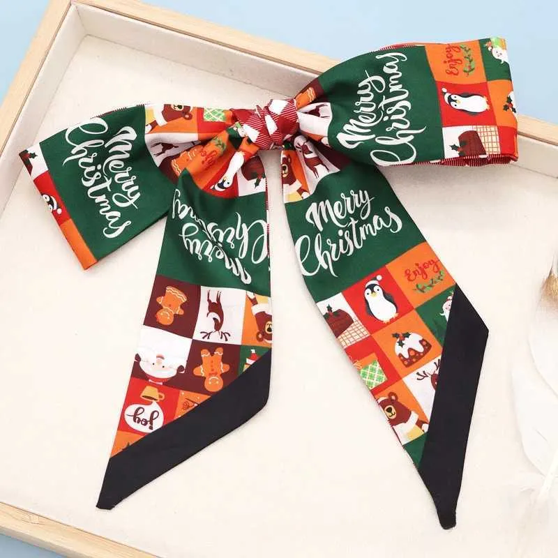 Coffret cadeau avec ruban et nœud pour foulard en soie de la série Noël Y241121_voghion.com