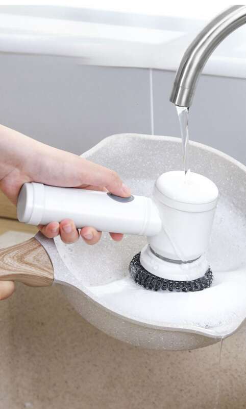【 4836 People's Collection 】 Handheld Electric Cleaning Multifunctional Non Greasy Dishwashing Pot Brush, Divine Tool_voghion.com