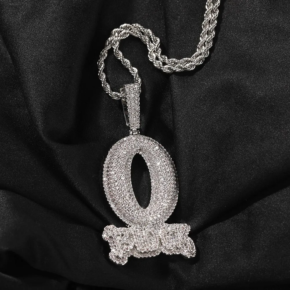 Hip Hop Fashion Art Letter O-BLOCK Pendant Necklace Bling Full Zircon Jewelry Cool Men Gift_voghion.com