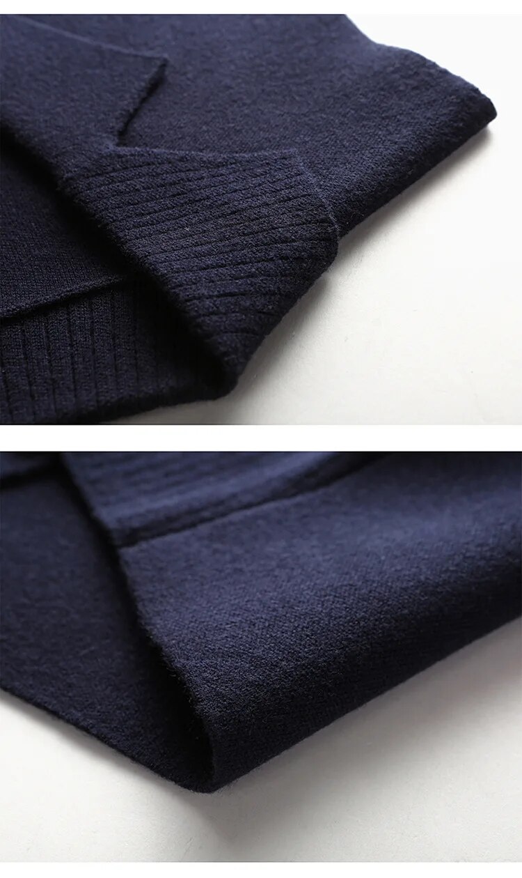 Level 4 Super Anti-pilling Top Grade Pleuche New Autum Lapel Fashion Brand Knit Cardigan Casual Korean Sweater Vest_voghion.com