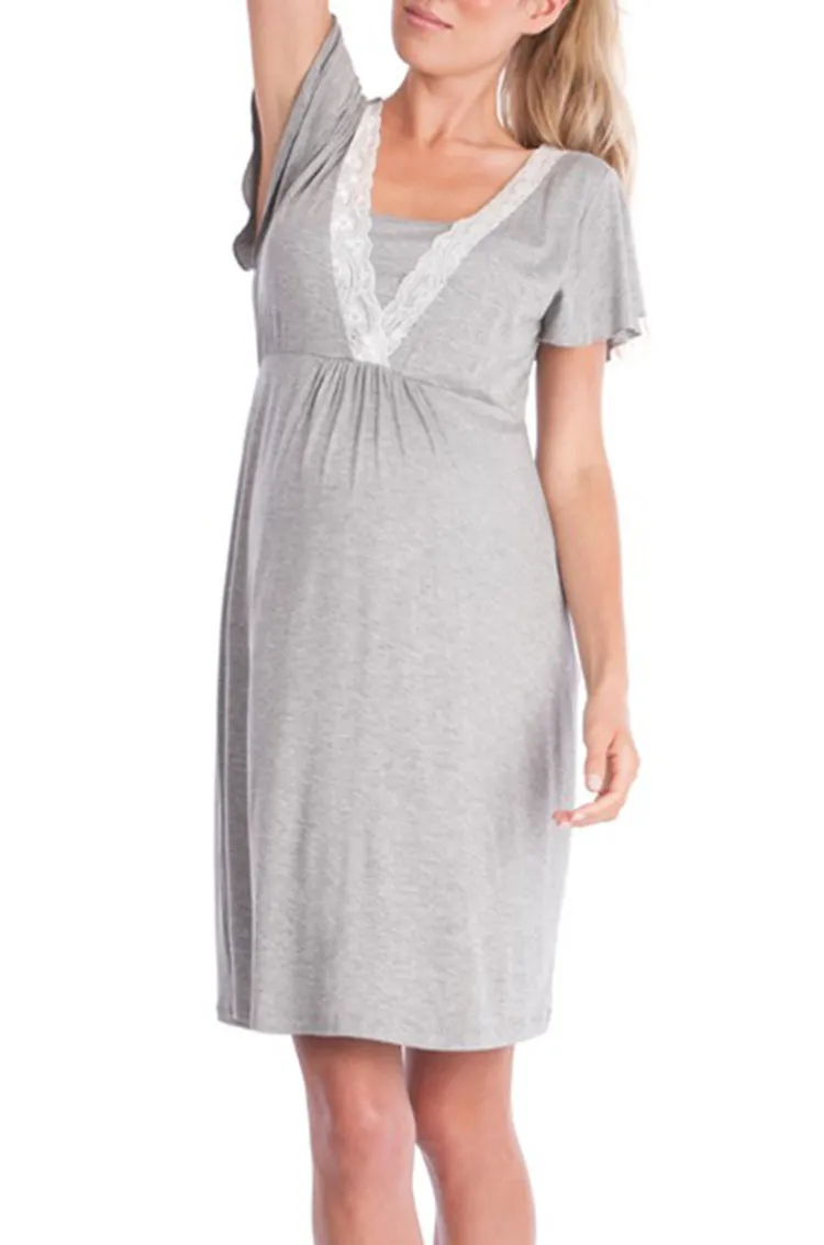 Pregnancy Nursing Clothes Women Lactation Maternity Dresses Clothing for Breastfeeding Pregnant Summer Dress_voghion.com