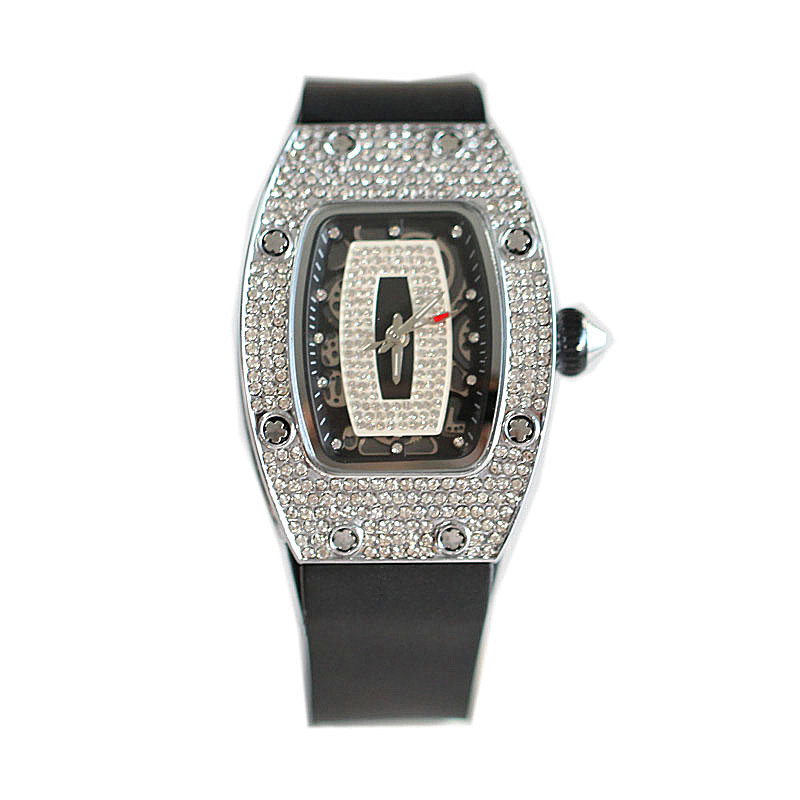 Riicht Moudetrend Nei Damen Wäin Eemer Mikro Nuecht Glühende Voll Diamant Silikonband Waasserdicht Quartz Auer_voghion.com