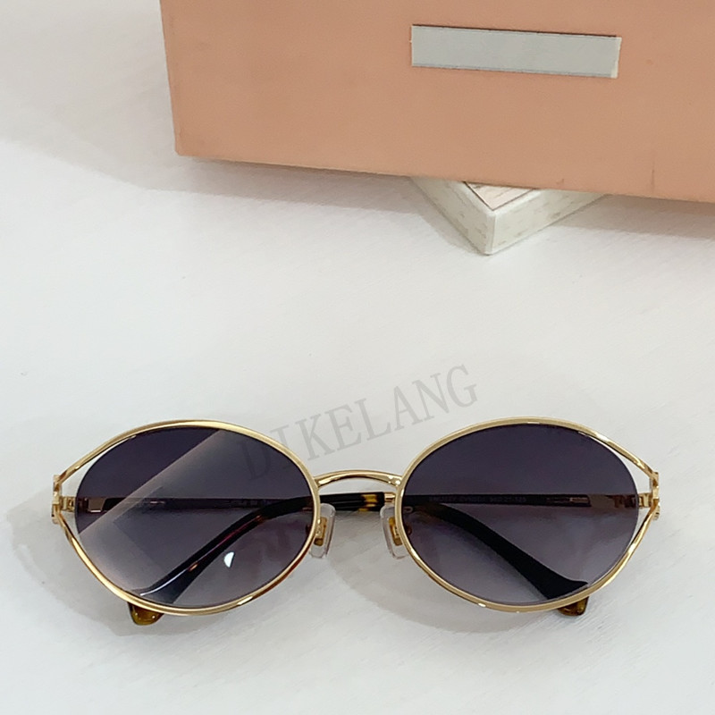Fashion 52YS Oval Sunglasses for Women Metal Small Frame Vintage Top Quality Brand Designer Glasses Party Fashion Original Box