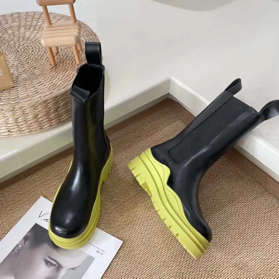 Stivali da pioggia da donna, alla moda, antiscivolo, con plateau, in vera pelle, con cristalli, da esterno, alla caviglia, invernali, autunnali_voghion.com