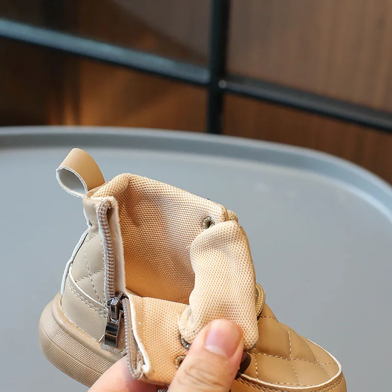 2025 Moda Plaid Autunno Bambina Scarpe Ragazzi Caviglia Flessibile Fondo Spesso Bambini Stivali da Neve Cutefeet Nuovo Bambini Inverno_voghion.com