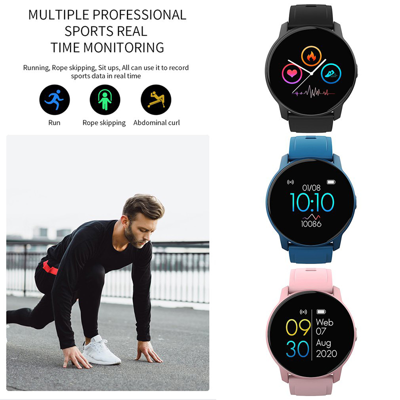 YUCI W9 2020 Bluetooth Round Smart Bracelet Women Men Smart Watch Sports Mode Sleep Time Monitor Heart Rate Monitor Touch Screen Waterproof Music Clo_voghion.com