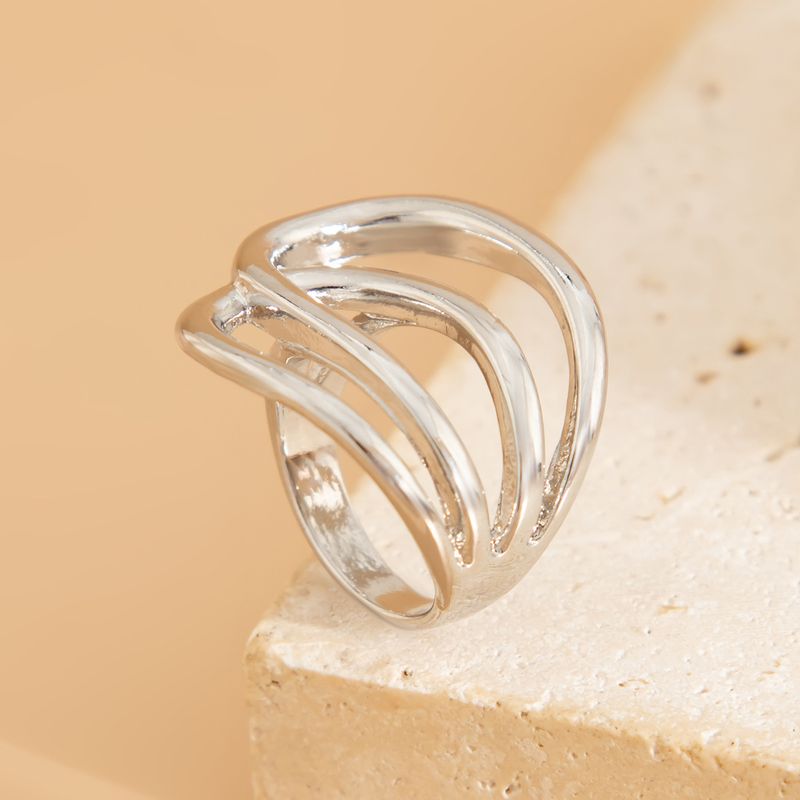 Braccialetto con doppio anello con specchio geometrico esagerato alla moda e design aperto Sense Hug_voghion.com