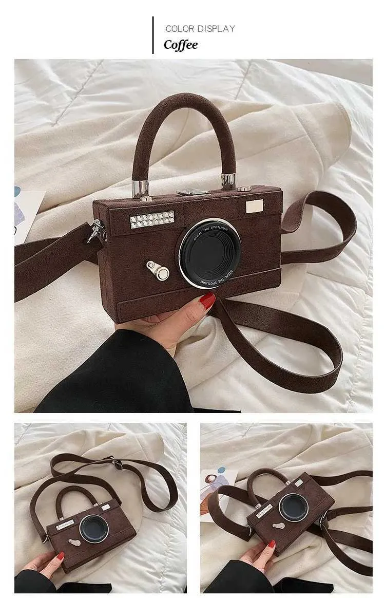 2023 Nuove donne personalizzate moda forma di macchina fotografica pochette da donna casual mini crossbody piccola borsa a tracolla borsa C241103_voghion.com