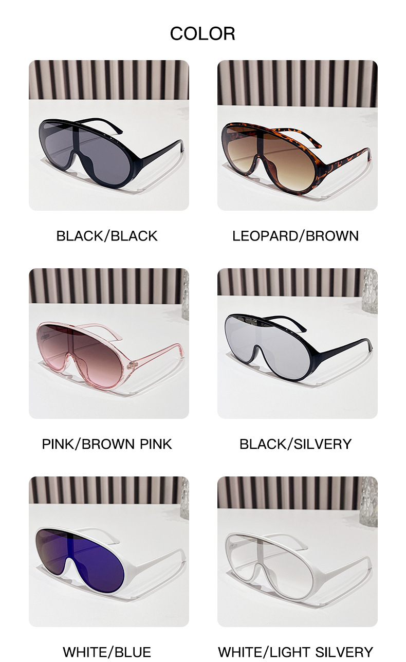 Ochelari de soare la modă cu protecție integrată pentru ochi, cu lentilă conectată și ecran personalizat pentru primăvara 2024_voghion.com