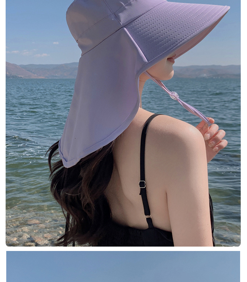 Cappello estivo da esterno con protezione solare e foro per coda di cavallo, versione coreana del cappello da pescatore a scialle a tesa larga alla moda per bambini_voghion.com