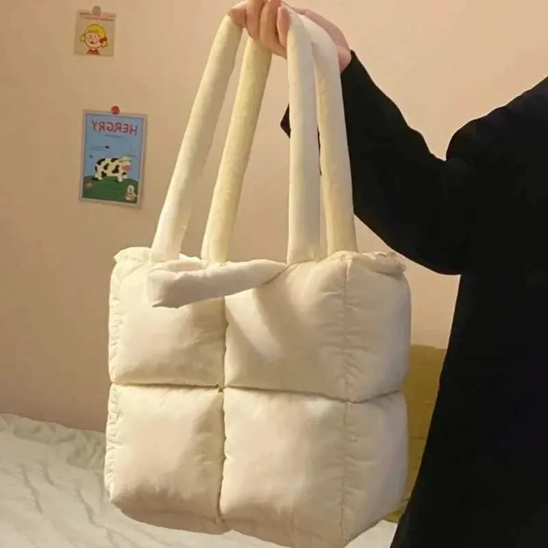 Designer Puffy Umhängetasche Gesteppte Baumwolle Damen Shopper_voghion.com