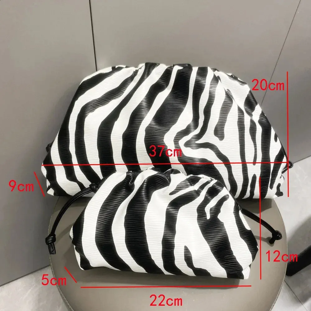 Zebra soft cloud handtas set dames clutch schoudertas_voghion.com