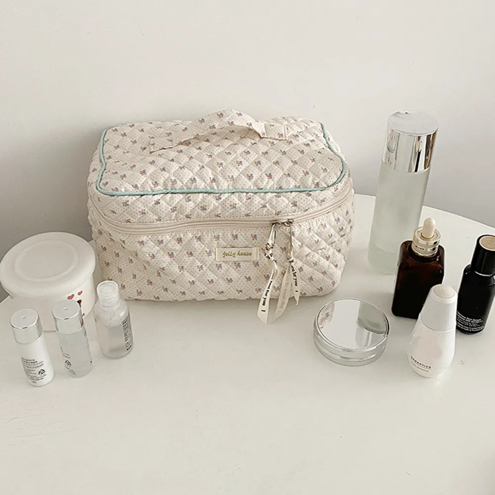 Mini trousse de maquillage imprimée pour femme, étui de rangement matelassé pour cosmétiques, sac portable pour pièces de monnaie, articles divers, porte-cartes de crédit_voghion.com