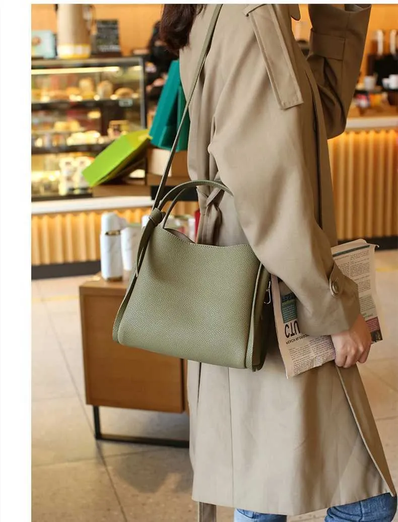 Sacs à main fourre-tout en cuir véritable de vachette Hifashion pour femmes 2024 Tendance Designer Panier Petit sac à bandoulière pour dames_voghion.com