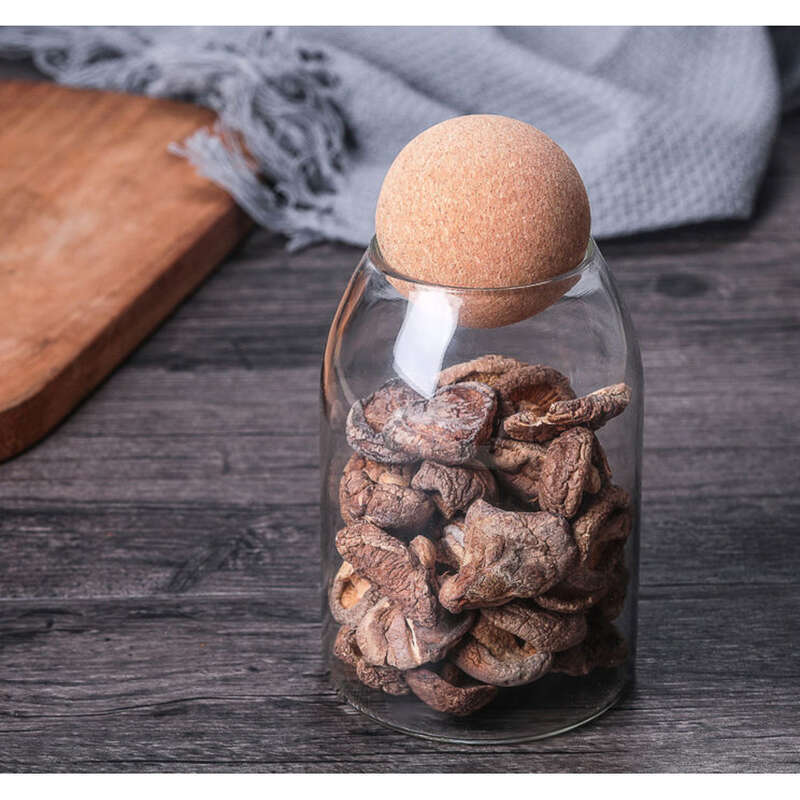 Cork Ball Stopper Bottle, Tea Glass Transparent Coffee Bean Sealed Can, Food Grade Large_voghion.com