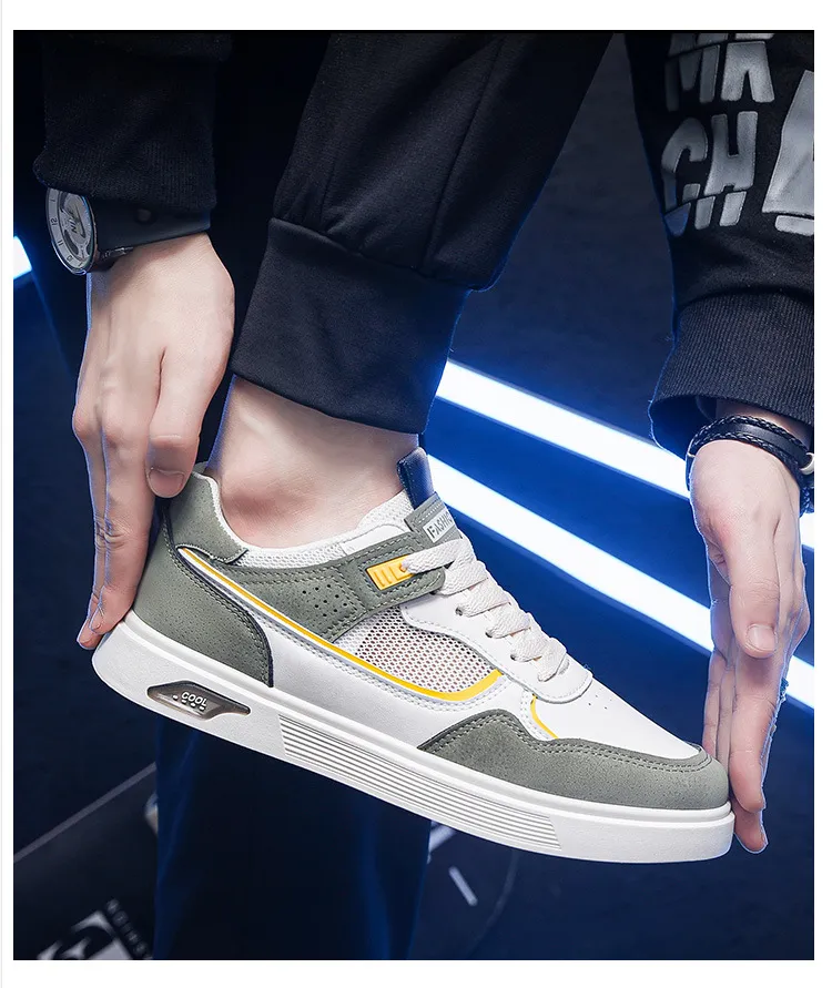 Men's Breathable Mesh Casual Board Shoes Comfortable Sneakers_voghion.com