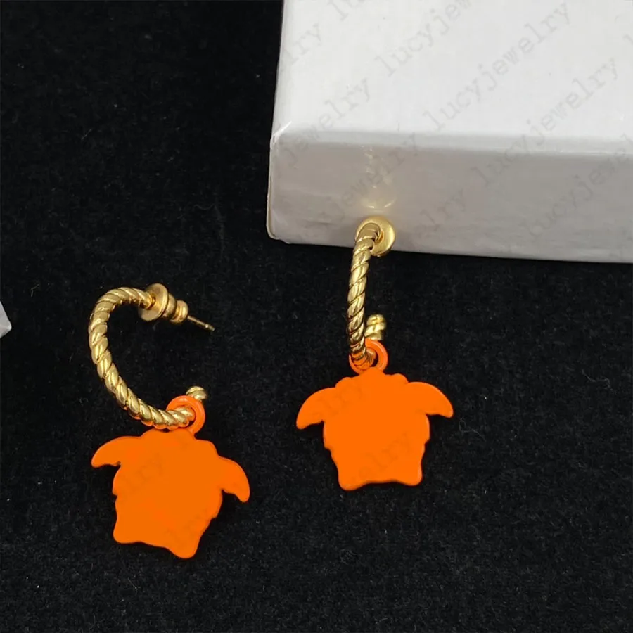 Mode örhängen Orange lågmäld Charm Designer Enkel örhänge för man kvinnor_voghion.com