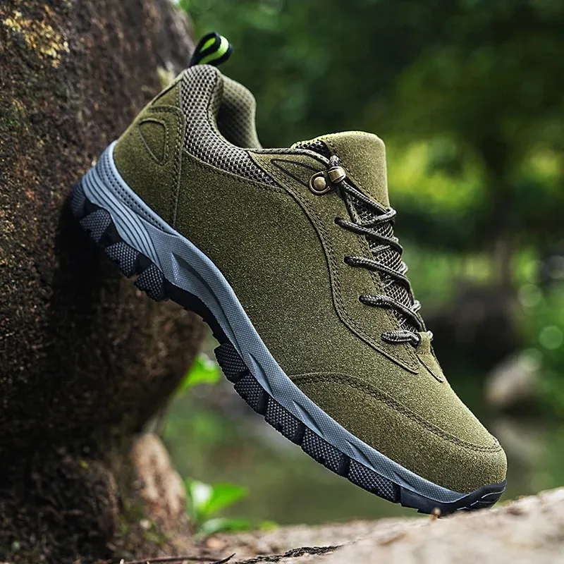 Herren Outdoor Wanderschuhe Aus Wildleder Mit Schnürung_voghion.com