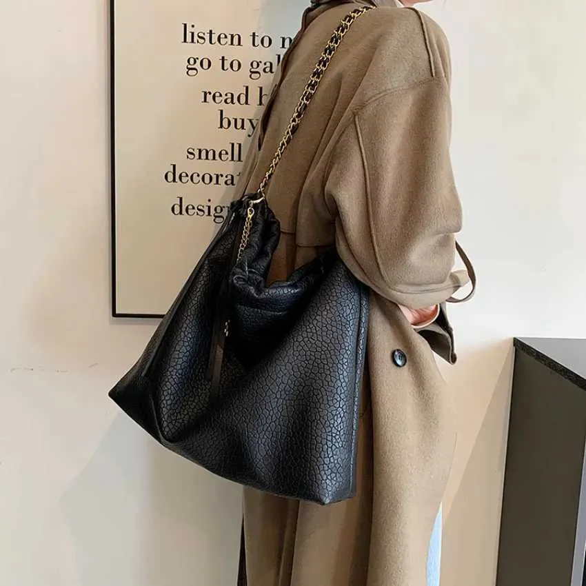 Borsa a tracolla da donna, borsa a mano con catena dorata, borsa a tracolla per ragazze, tasca da ufficio, grande capacità_voghion.com