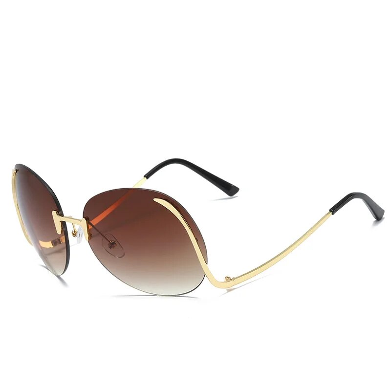 New Colored Ocean Film Frameless Personalized Sunshade European American Trendy And Fashionable Sunglasses_voghion.com