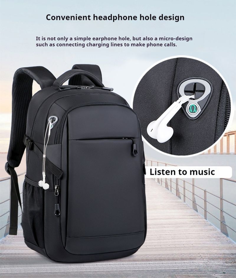 2024 neuer Herrenrucksack, schwarzer Männer, Laptoptasche für Studenten Geschäftsreisen, verschleißfest und wasserdicht,_voghion.com