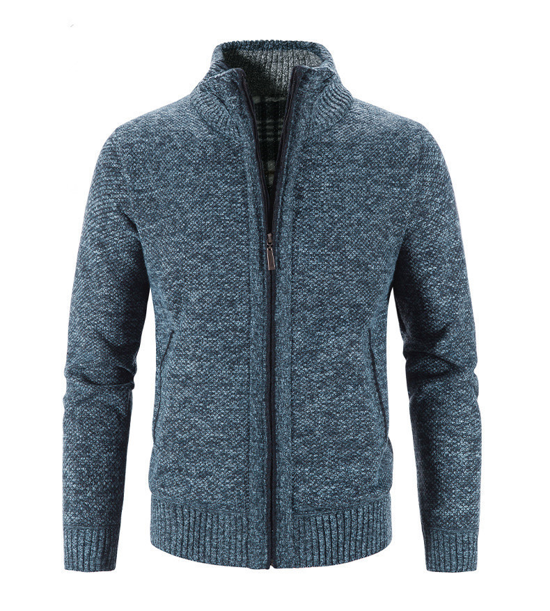 Cardigan da uomo in pile lavorato a maglia spessa, maglione sottile, cappotto da gioventù_voghion.com