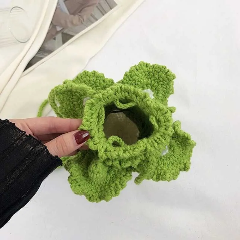 Gestrickte Kohl Eimer Tasche Für Damen Sommer Umhängetasche_voghion.com