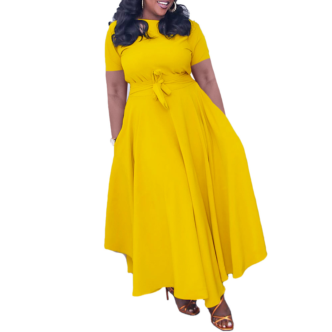 Frauen Kleidung sommer neue mode temperament riemen große größe außenhandel kleid_voghion.com