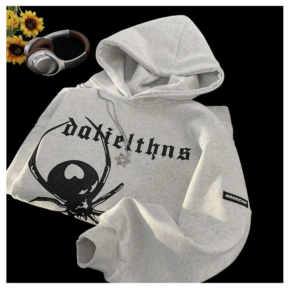 Autunno Nuovo Uomo H Iphop Felpa Con Cappuccio Hip Hop Streetwear Ragno Modello Con Cappuccio Pullover Coreano Street Vintage Uomo Donna Felpe Con Cappuccio_voghion.com