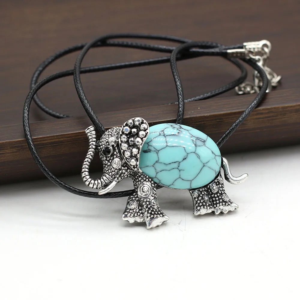 Collana con ciondolo elefante vintage per donna con gemme_voghion.com