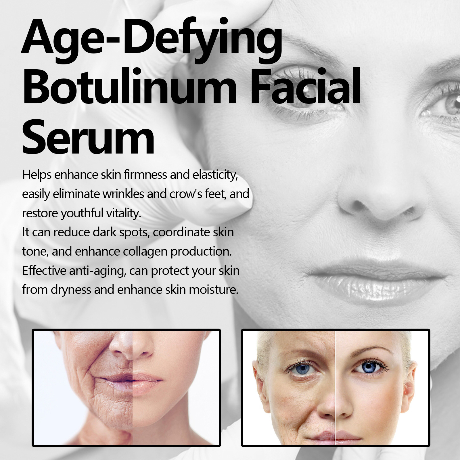 Le liquide d'essence facial anti-âge Hoygi peut éclaircir les rides des pattes d'oie, réduire les taches brunes, rendre la peau ferme et élastique_voghion.com